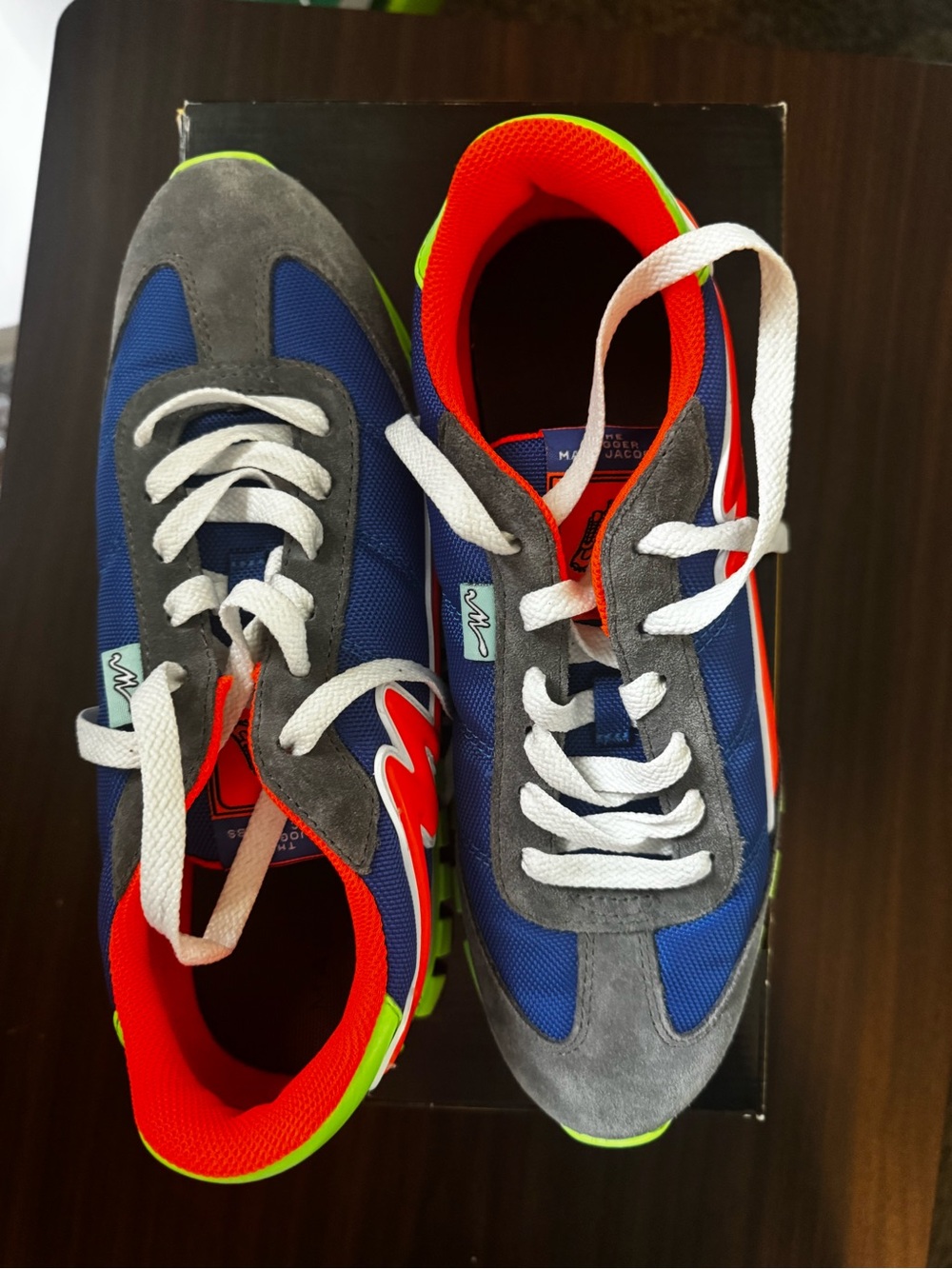 Marc Jacobs Blue Gray Pink Multi-Color Sneakers - Picture 4 of 9